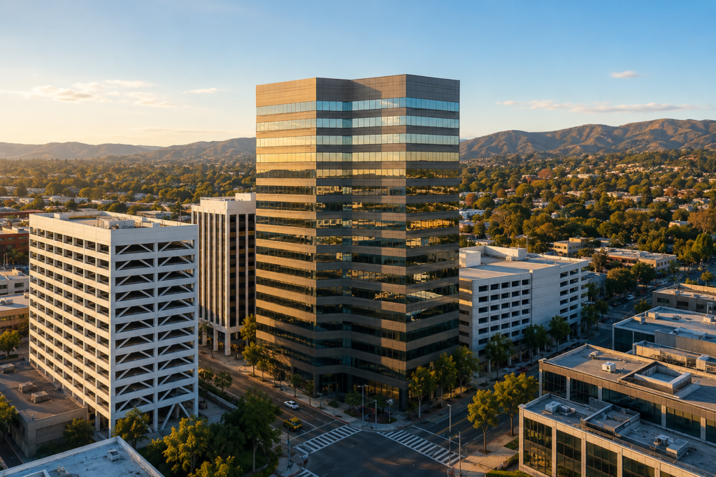 Valley Executive Tower in Sherman Oaks, California, location of GS LAW, APC